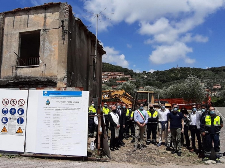Nuova sede Protezione Civile Porto Venere: inaugurato il cantiere
